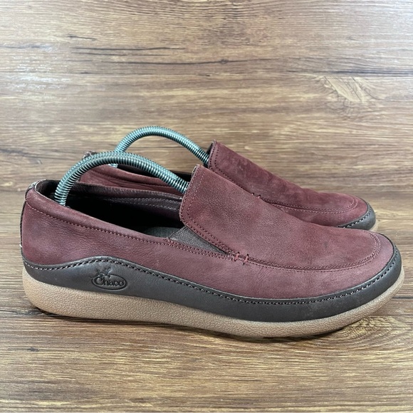 CHACO Montrose Red Leather Slip-On Loafers Shoes Men’s Size 9 - Picture 1 of 10